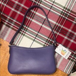Purple Leather Shoulder Bag